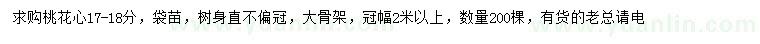 求購17-18公分桃花心