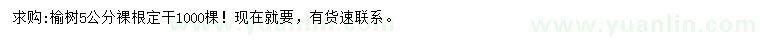 求購(gòu)5公分榆樹
