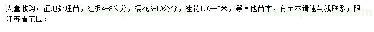 求購紅楓、櫻花、桂花