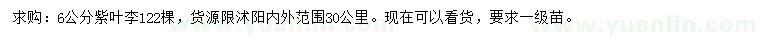 求購(gòu)6公分紫葉李