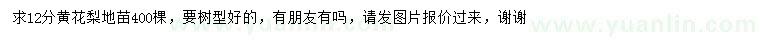 求購12公分黃花梨