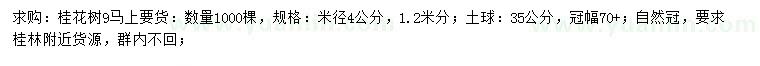 求購米徑4公分桂花