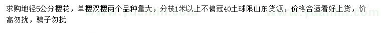 求購地徑5公分櫻花