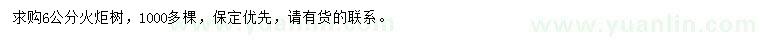求購6公分火炬樹