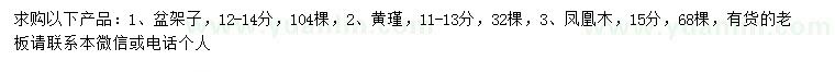 求購盆架子、黃槿、鳳凰木