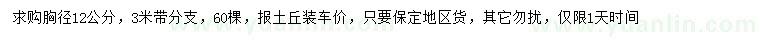 求購胸徑12公分毛白楊