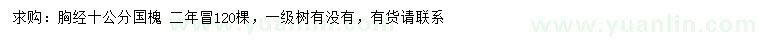 求購(gòu)胸徑10公分國(guó)槐