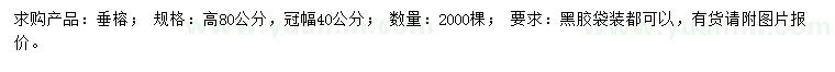 求購高80公分垂榕