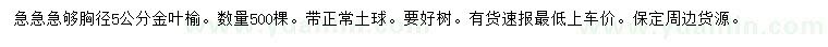 求購胸徑5公分金葉榆