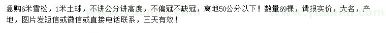 求購6米雪松