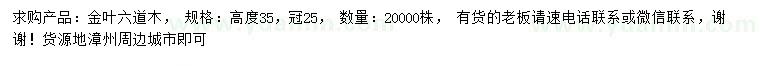 求購高35公分金葉六道木