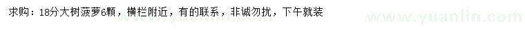 求購18公分大樹菠蘿
