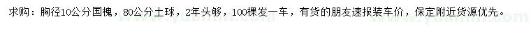 求購胸徑10公分國槐
