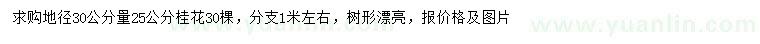 求購地徑30公分量25公分桂花
