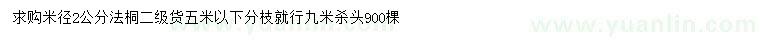求購(gòu)米徑2公分法桐