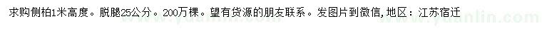 求購高1米側(cè)柏