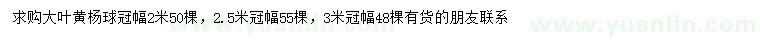 求購(gòu)冠幅2、2.5、3米大葉黃楊球