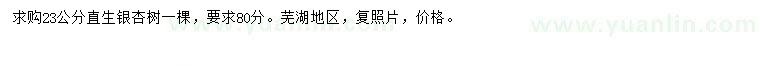 求購(gòu)23公分銀杏