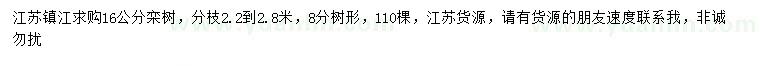求購16公分欒樹