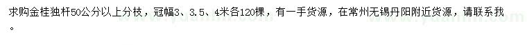 求購(gòu)冠幅3、3.5、4米金桂