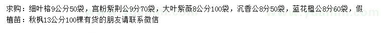 求購細(xì)葉榕、宮粉紫荊、大葉紫薇