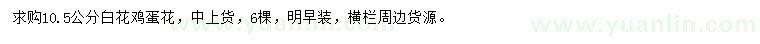 求購(gòu)10.5公分白花雞蛋花