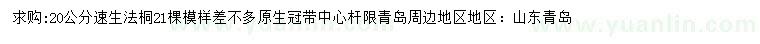 求購20公分速生法桐