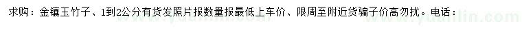 求購1-2公分金鑲玉竹子