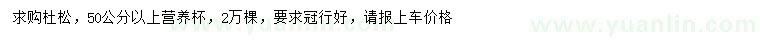 求購50公分以上杜松