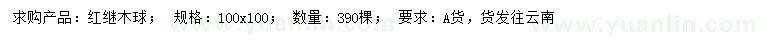求購100x100公分紅繼木球