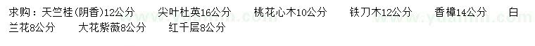 求購(gòu)天竺桂、尖葉杜英、桃花心木等