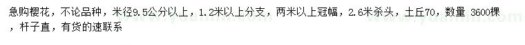 求購(gòu)米徑9.5公分以上櫻花