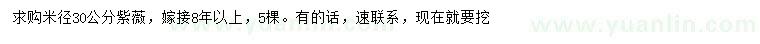 求購米徑30公分紫薇