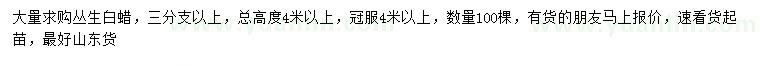 求購(gòu)叢生白蠟