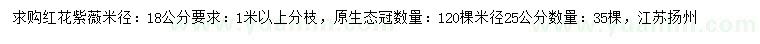 求購(gòu)米徑18、25公分紅花紫薇