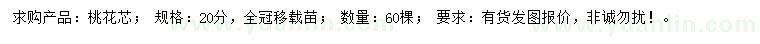 求購20公分桃花心