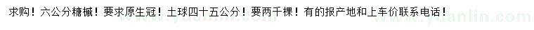 求購(gòu)6公分糖槭