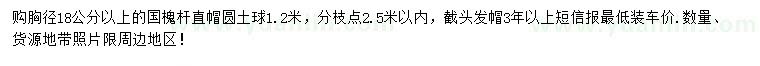 求購胸徑18公分以上國槐