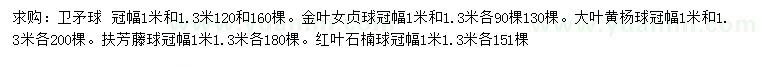 求購衛(wèi)矛球、大葉黃楊球、扶芳藤