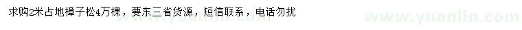 求購(gòu)2米占地樟子松