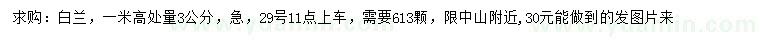 求購(gòu)米徑3公分白蘭