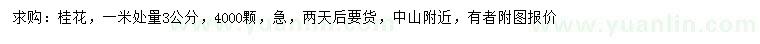 求購(gòu)米徑3公分桂花