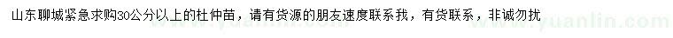 求購30公分以上杜仲苗