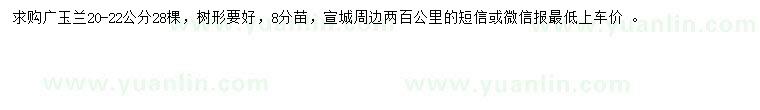 求購20-22公分廣玉蘭