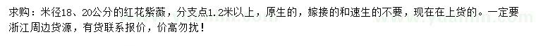 求購米徑18、20公分紅花紫薇