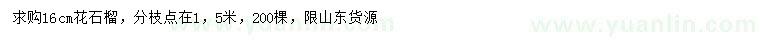 求購16公分花石榴