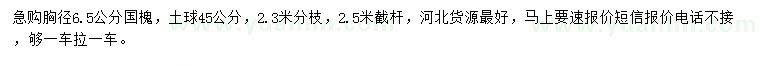 求購胸徑6.5公分國槐