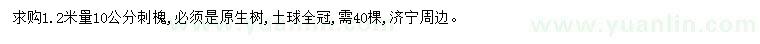 求購(gòu)1.2米量10公分刺槐