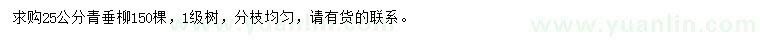 求購25公分青垂柳