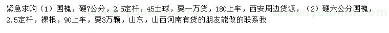 求購(gòu)6、7公分國(guó)槐